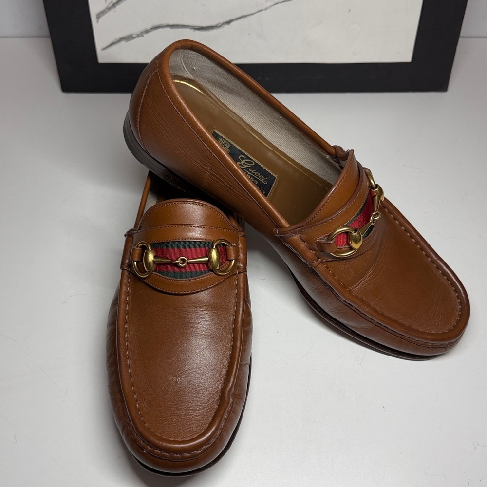 Gucci 60th Anniversary Horsebit 1953 Web Stripe Loafers Men’s Size US 8.5 - Picture 2 of 16